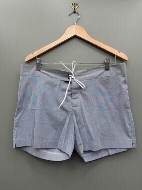 Parke & Ronen Swim Trunks Men 36 Pinstripe Board Shorts Made USA Lined